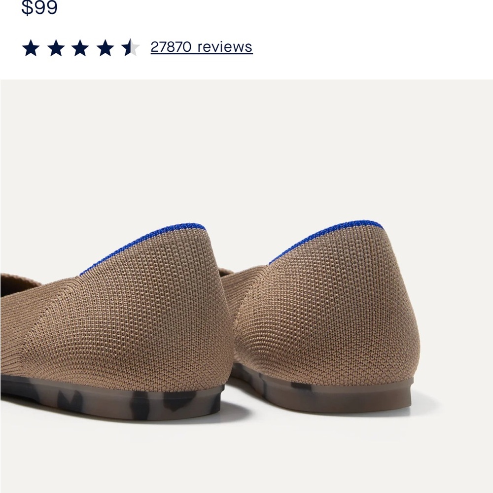 Rothy's Brown Flats with Blue Trim - Picture 8 of 10